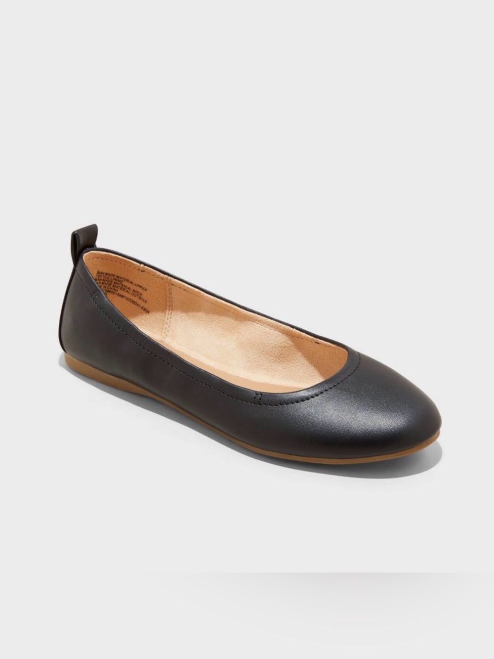 Danielle Scrunched Black Ballet Flats
